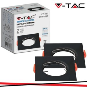 Faretto Incasso Nero Quadrato Diam. 63 in Plastica * (2pz)